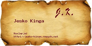 Jesko Kinga névjegykártya